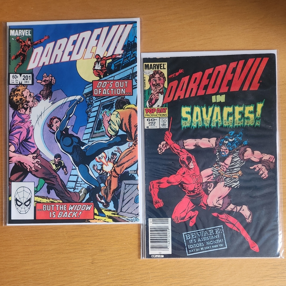 Daredevil #201 & #202, 1980s comic books (Lot of 2)